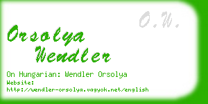 orsolya wendler business card